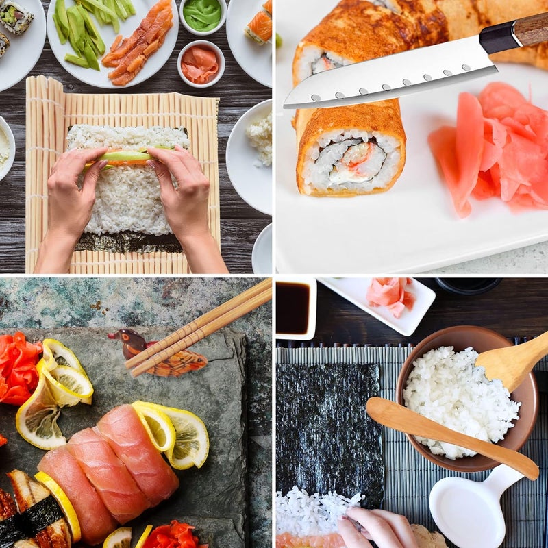 TIMDAM Sushi Making Kit for Beginners, All in One Sushi Maker Set with Sushi Mats Bamboo Roller, Sushi Bazooka, Chopsticks, Paddle, Spreader, Sushi Knife, Chopsticks Holder, Sushi Kit for Home - Image 2